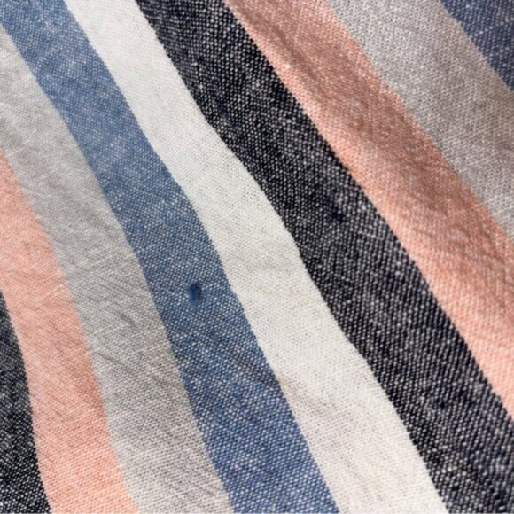 Naturals d&Co. Women’s XL Capris Striped Button Embellishment Linen Blend Boho - Picture 9 of 10